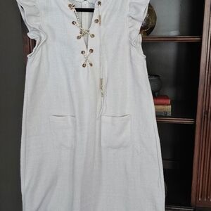 Elegant Tan Mini Dress